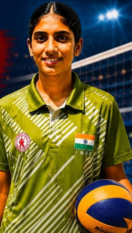 தேசிய அளவிலான பெண்கள் வாலிபால் அணிக்கு காரைக்குடி மகரிஷி வித்யா மந்திர் பள்ளி மாணவி கனிஷ்கா தேர்வு